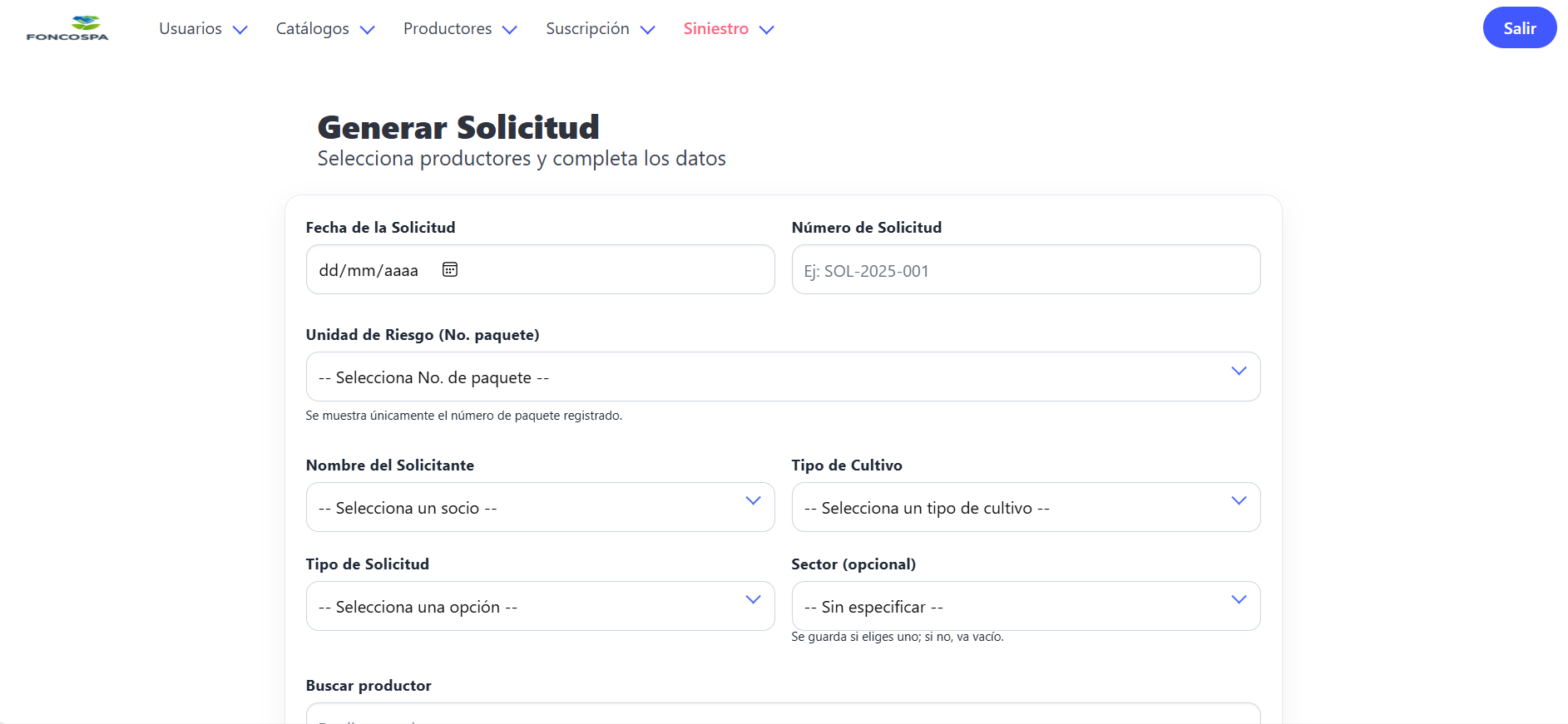 Plataforma de reportes Foncospa